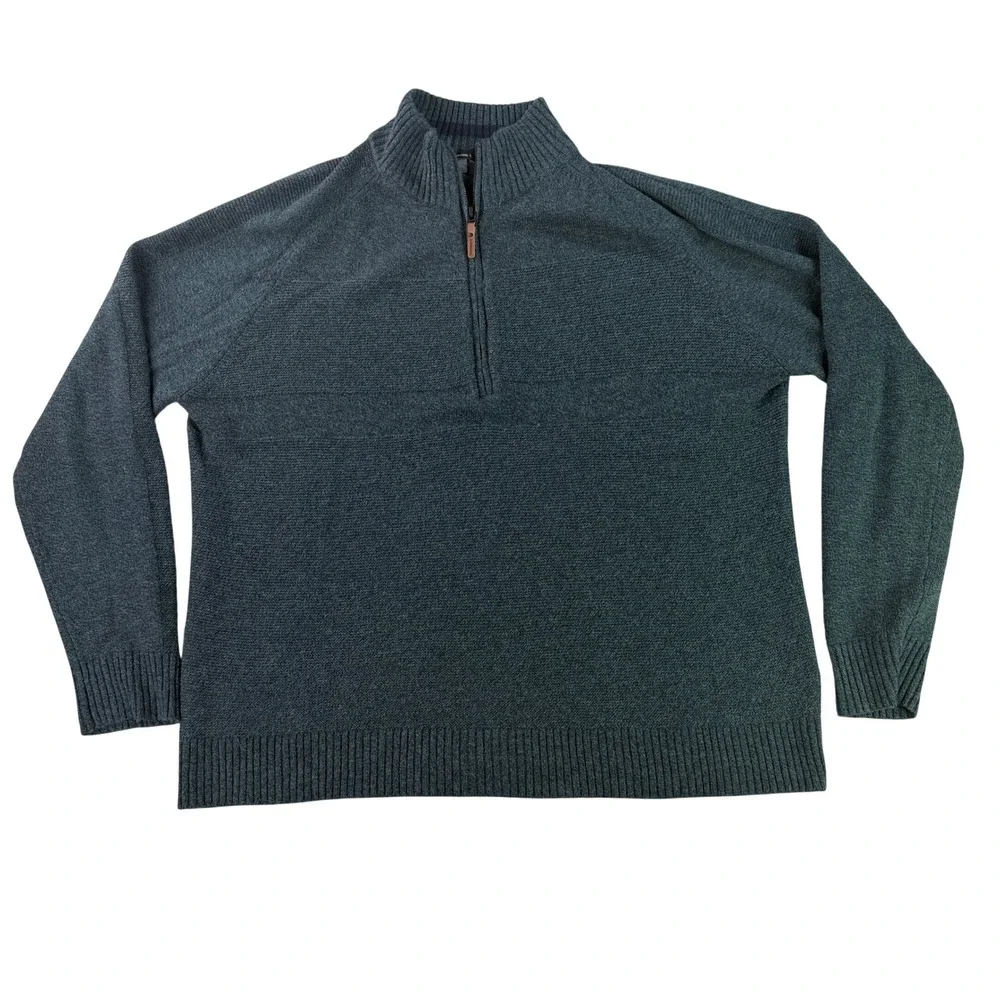Smartwool Pullover Sweater Mens‎ XXL Green Merino Wool Quarter Zip SW000296 F19